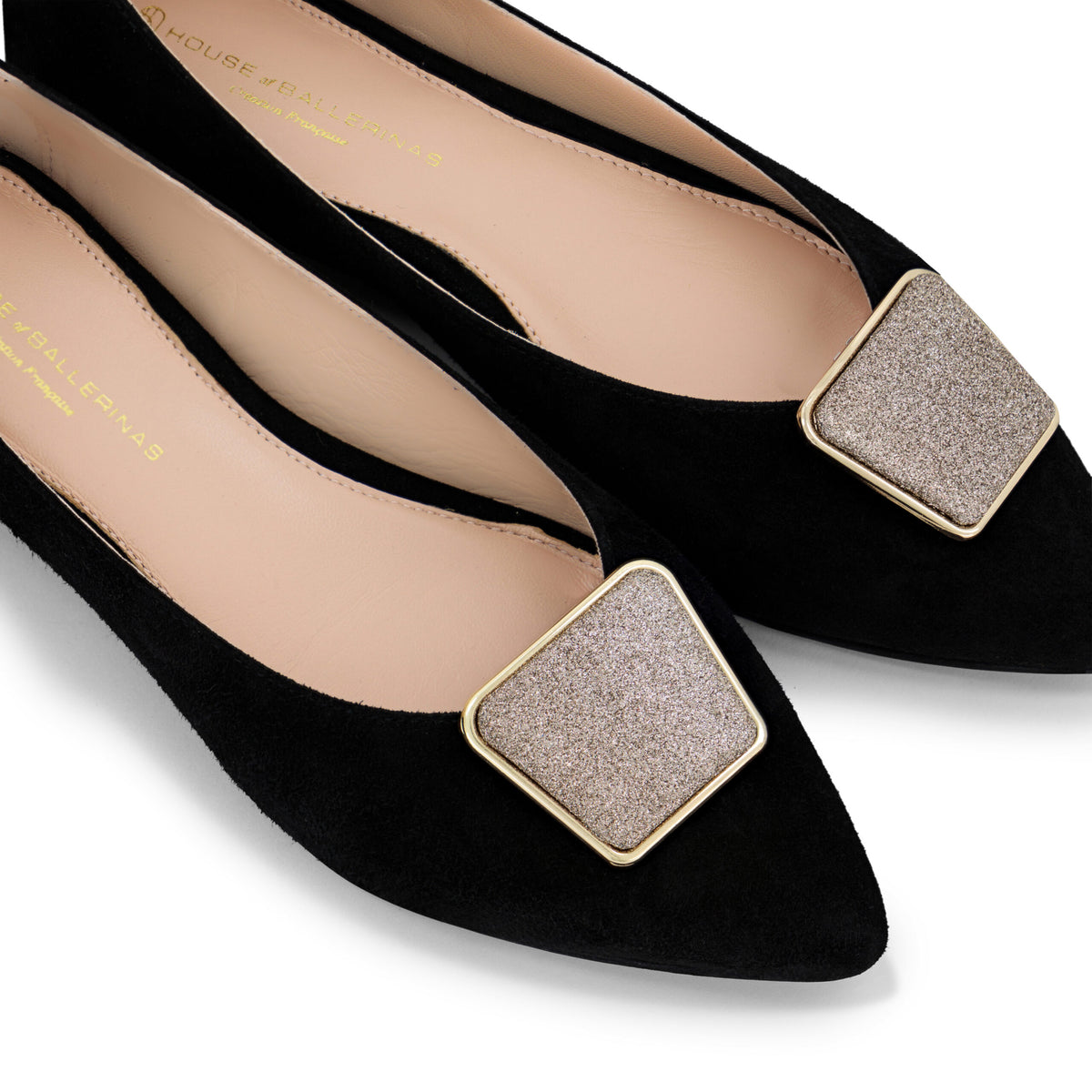 Gold Glitter Shoe Clips