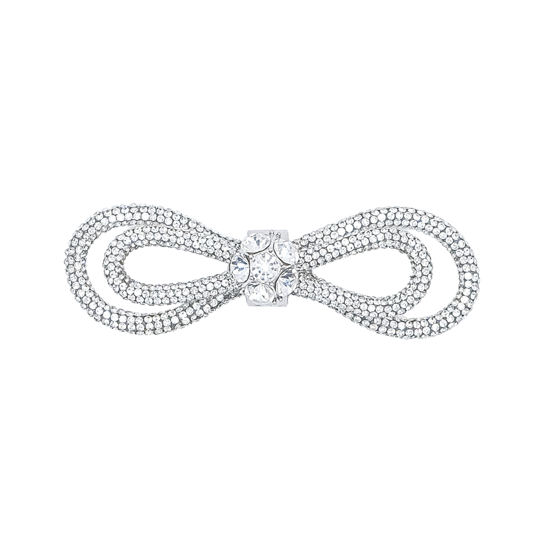 Double Bow Crystal Shoe Clips
