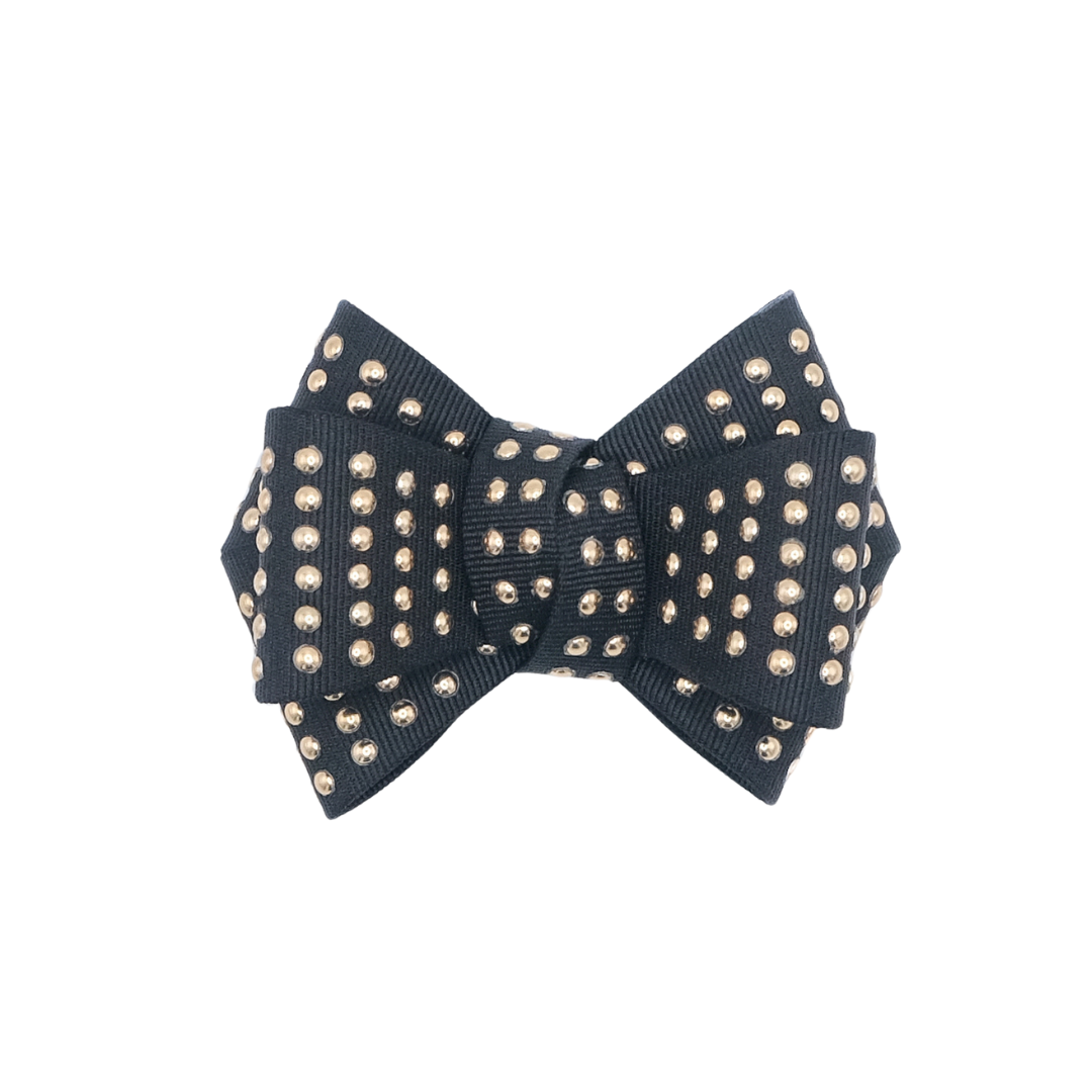 Gold Studded Bow Shoe Clips