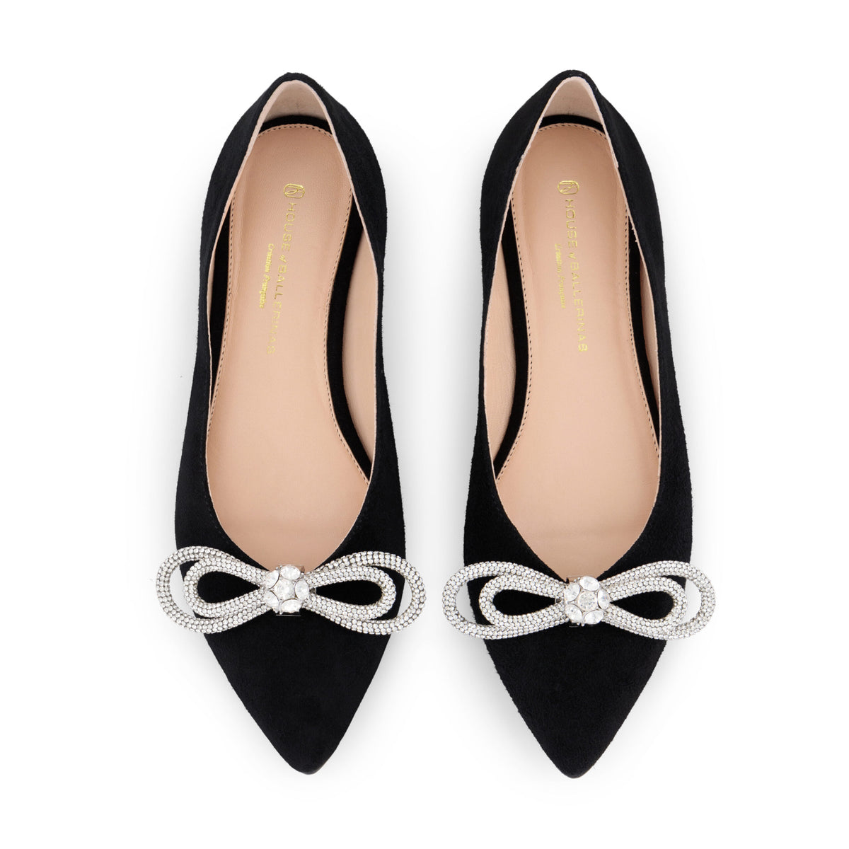 Double Bow Crystal Shoe Clips